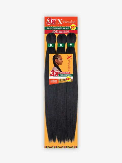 Outre X-Pression ProGrip 3X pre-stretched braid, 48 inch, colour 1B