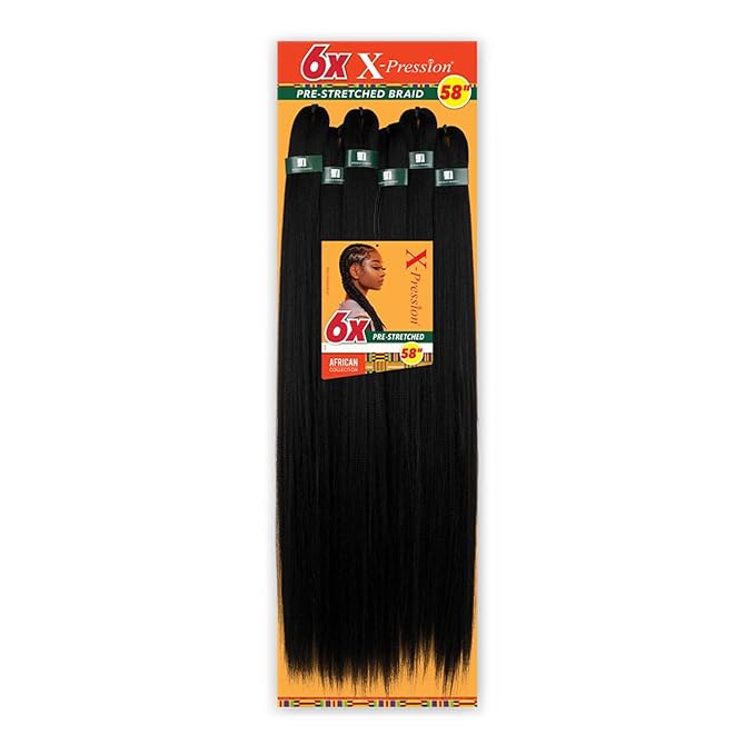 Sensationnel X-Pression 6X pre-stretched braiding hair, 58 inch, African Collection